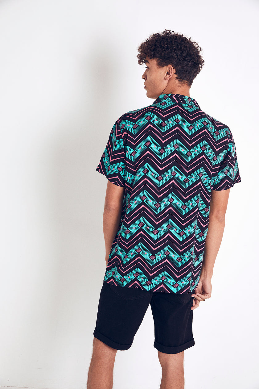 Urban Threads Zig-Zag Stripe Revere Shirt