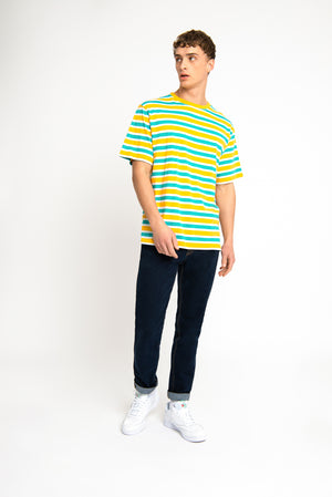 Urban Threads Short sleeve oversized yarn dye stripe tee